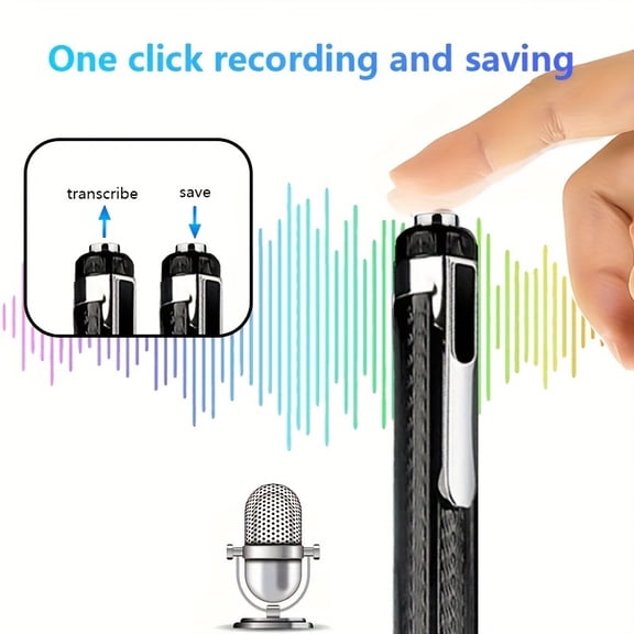 Professional Digital Recording Pens with Noise Cancellation, 32GB MP3 Player, Voice Activation, One-Touch Recording, USB Charging, Ergonomic Design for Students, Educators, Journalists