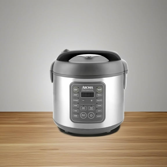 Professional Digital Rice Cooker, 10-Cup (Uncooked) / 20-Cup (Cooked), Multicooker, Slow Cooker, Steamer, Oatmeal Cooker, Egg Cooker, STS, 5 Qt, Gray, -5200SG