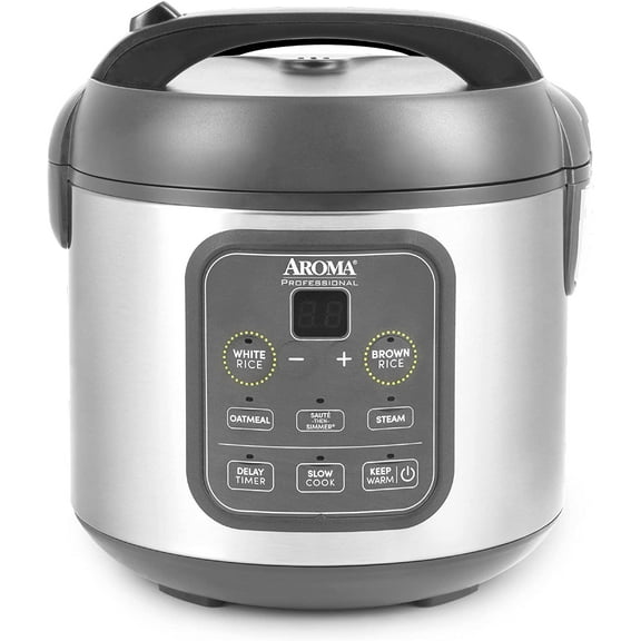Professional Digital Rice Cooker, Multicooker, 4-Cup (Uncooked) / 8-Cup (Cooked), Steamer, Slow Cooker, Grain Cooker, 2Qt, Stainless Steel Exterior, ARC-994SG