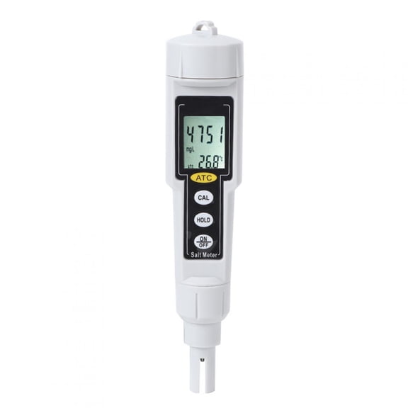 Professional Digital Salinity Meter and Temperature Tester High Accuracy Salt Water Tester for Swimming Pools and Ponds Dual Units 7.3 inches / 18.5 cm