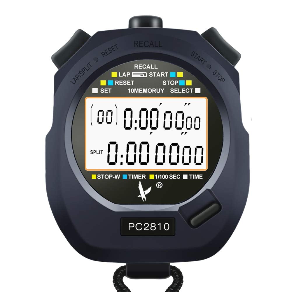 Professional Digital Stopwatch Timer Handheld LCD Chronograph Water Resistant Stop Watch with Alarm Feature for Sports Fitness Coaches and Referees Walmart