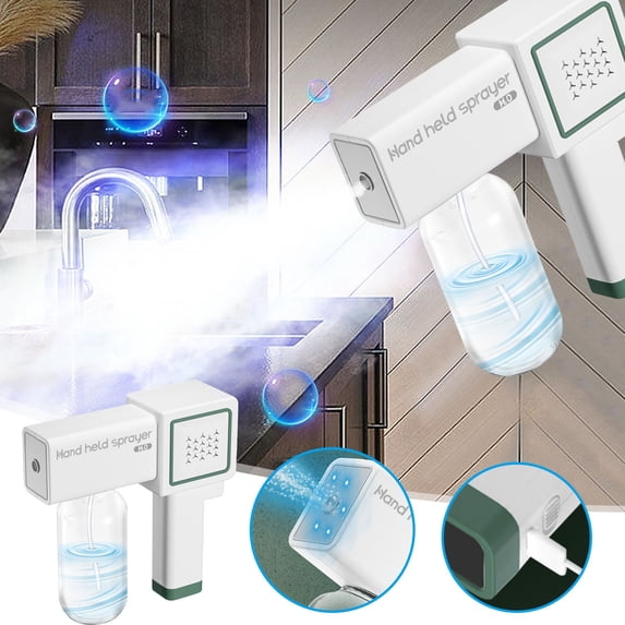 Professional Disinfectant Fogger Machine Capacity 300ml, Atomizer Sprayer Sanitizer Sprayer Rechargeable, Electrostatic ULV Atomizer & Cordless Handheld Nano Steam Gun for Touchless Sanitization