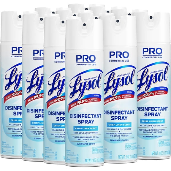 Professional Disinfectant Spray, Crisp Linen, 228oz (12X19oz)