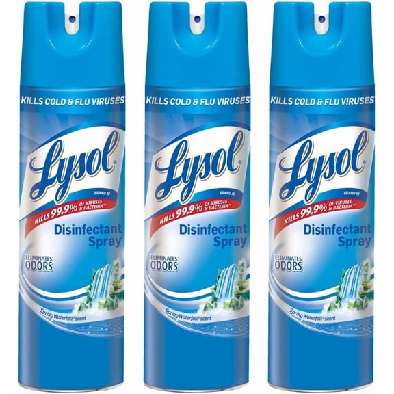 Professional Disinfectant Spray, Spring Waterfall, 19 oz (3 Pack)