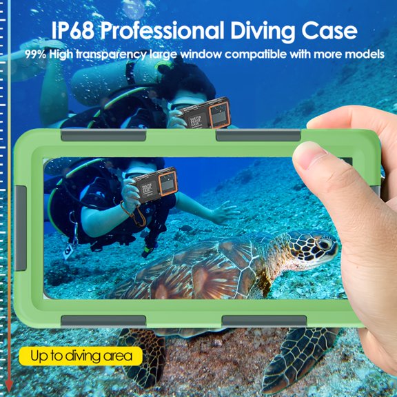 Professional Diving Waterproof Phone Case With Lanyard, 6.9 Inch Universal Underwater Housing For iPhone 7-17 Pro Max Samsung S20-S24 Google, Snorkeling Scuba Swimming Surfing Photography Cover