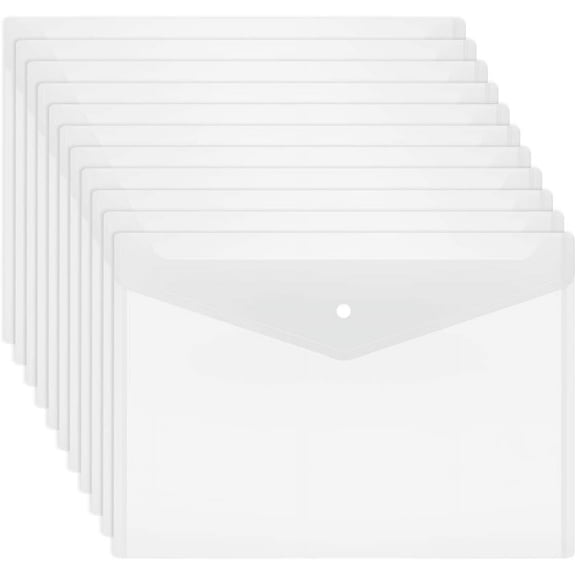 Document Organizers, Clear Plastic Envelopes With Snap Closure For Letter Size Files, Large Capacity Water Resistant Folders For Office, Home, School