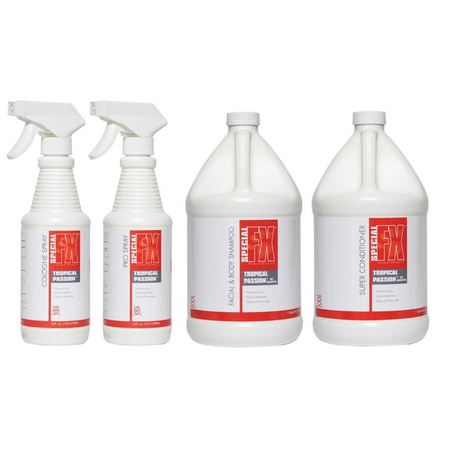 Professional Dog Cat Equine Shampoo Conditioner Cologne Grooming Bundles Save! (Red - Tropical Passion)