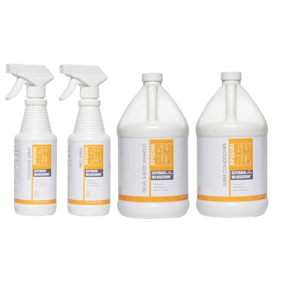 Professional Dog Cat Equine Shampoo Conditioner Cologne Grooming Bundles Save! (Yellow - Citrus Blossom)