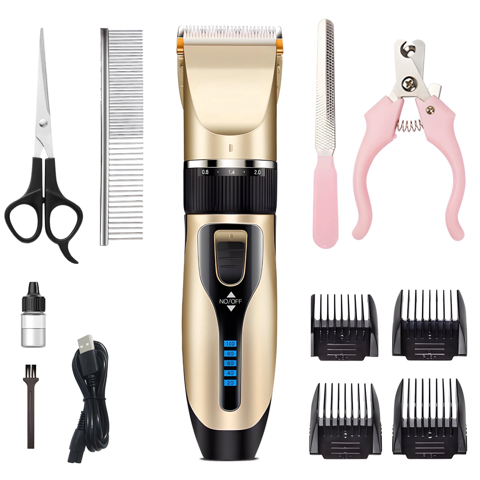 View of Professional Dog Grooming Kit - 5 Speed Dog Clipper for Grooming ...