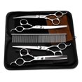 thumbnail image 1 of Professional Dog Grooming Scissors Kit, Safety Round Tip Heavy Duty Stainless Steel, Thinning Shears For Dogs And Cats, Pet Grooming Tools With Ergonomic Design And Silicone Pad, 1 of 5