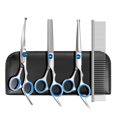 thumbnail image 1 of Professional Dog Grooming Scissors with Safety Round Tips,Dog Grooming Scissors Set: Thinning,Straight,and Curved Scissors and Comb for Long and Short Hair for Dogs and Cats (Blue-5 in 1), 1 of 9