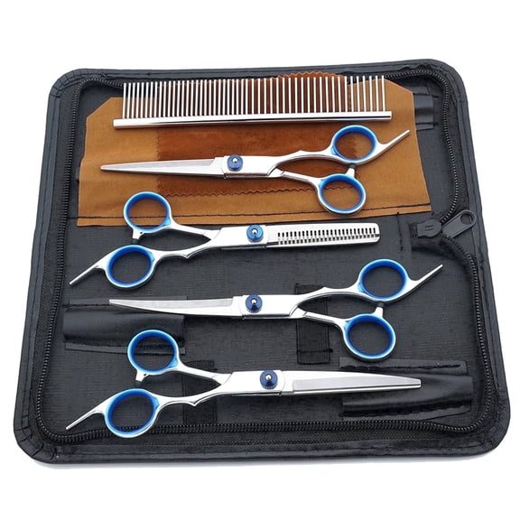 NATPLUS Stainless Steel Animal Grooming Scissors Set with Shears & Comb