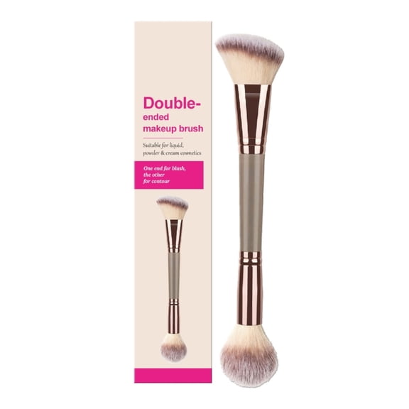 Professional Double Head Makeup Brush Ergonomic Handle Cosmetic Brushes For Easy Powder And Cream Application
