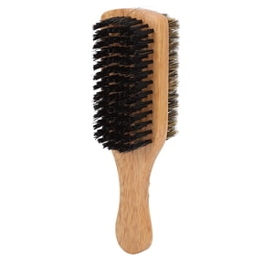 Professional Double Sided Beard Brush with Premium Rubber Wood Handle and Dual Texture Imitation Bristles for Men Daily Facial Hair Grooming Detangling and Mustache Taming, 7.1 Inches / 18 cm