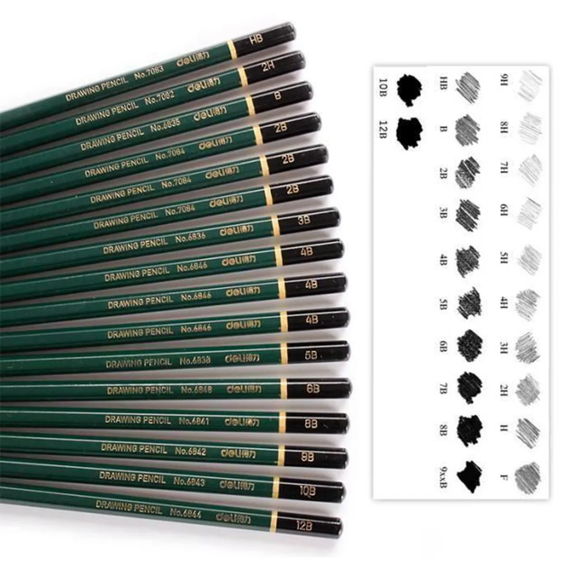 Professional Drawing and Sketching Pencil Set, 16 Piece Drawing