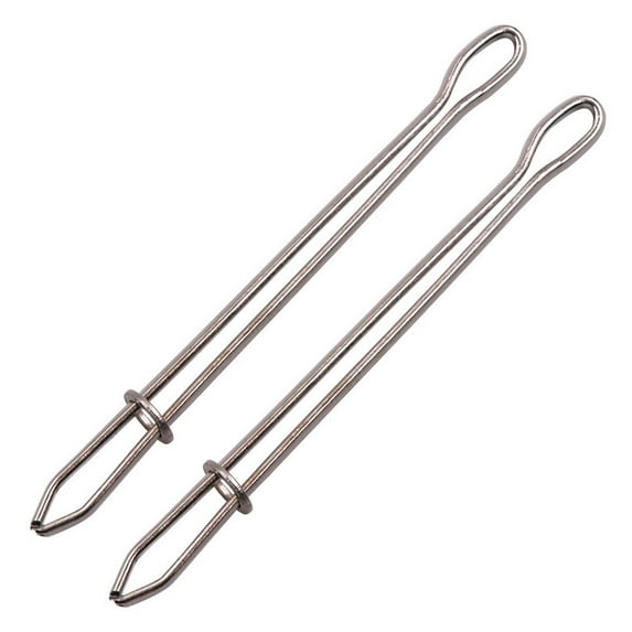 Professional Drawstring Threader Tool Set, 2PC Stainless Steel Rope Threader Clips with Latch, Easy DIY Sewing Loop Turner Hooks for Hoodies Sweatpants Shorts Pants Replacement String Insertion