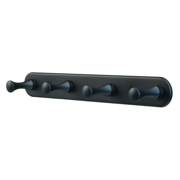 Professional Drill-In Heavy-Duty Hook Rack HP42804B/BLK - Anodized Black, Industrial Strength, Versatile Wall Storage System