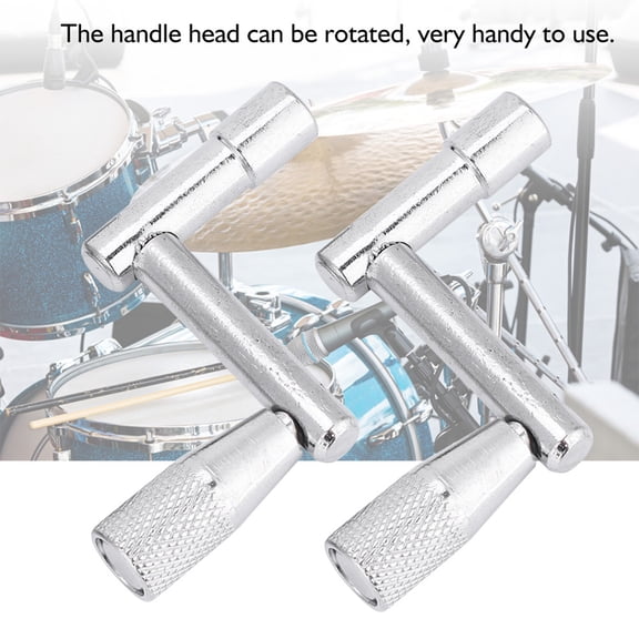 Professional Drum Key, 2 Piece Set, Durable Metal for Precise Snare Drum Tuning