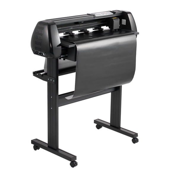 Professional Dual-Blade 28-Inch Vinyl Plotter Cutter - Adjustable Force & Speed, LED Display, Includes Signmaster Software for Windows & macOS