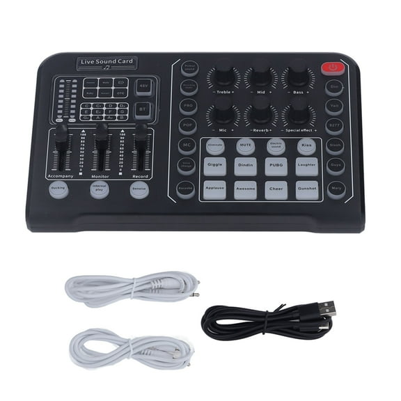 Professional Dual-Channel Wireless Sound Board with DSP Chip for Live Audio, Multifunctional Use