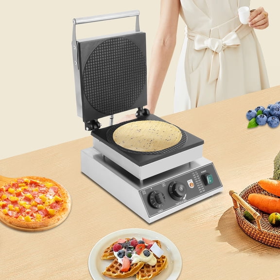 Professional Dual-Mold Egg Roll Machine with Non-Stick Coating - 1750W Power, 10" Pan for Home & Commercial Use