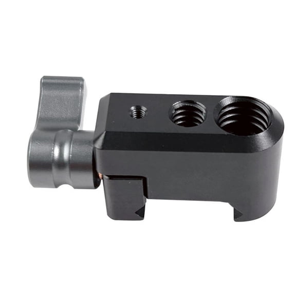 Professional Dual-Thread Camera Mount Clamp, Aluminum Sliding Rails for Secure 1/4 3/8 Equipment Attachment