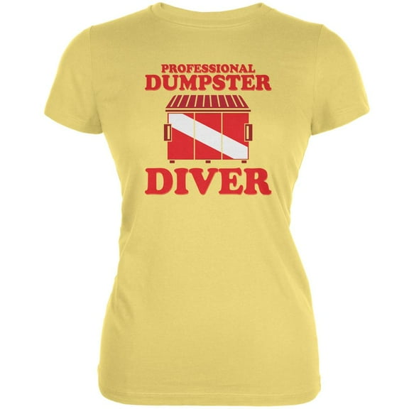 Professional Dumpster Diver Yellow Juniors Soft T-Shirt - Medium
