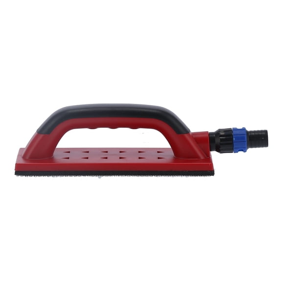 Professional Dust Free Grinding Block, Hand Vacuum Manual Dust Extraction Polishing Sander with Hook and Loop Backing Base for Woodworking & Construction, Red and Black, 9 Inches / 22.8 cm