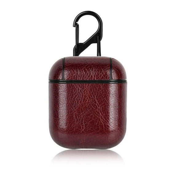 Professional Dustproof Soild Color Anti-drop PU Leather Earphone Case Earbuds Protective Shell Wireless Headphone Cover RED