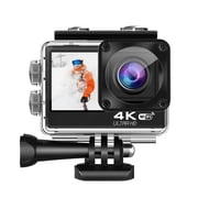 Professional EIS Action Camera 4K, 60fps 24MP WiFi 2.0, Dual Touch LCD Screen Waterproof Camera, 4X Zoom Video Recorder Sport Cameras ,Easy to Use
