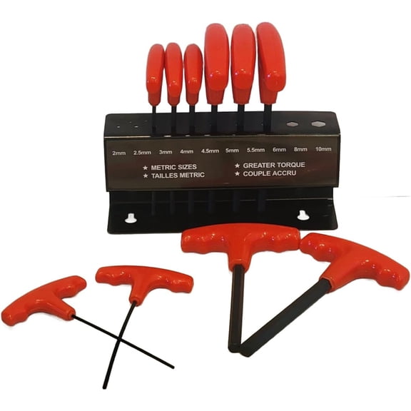 Professional EZ Travel Collection T Handle Metric Hex Key Set (10 Piece Set)
