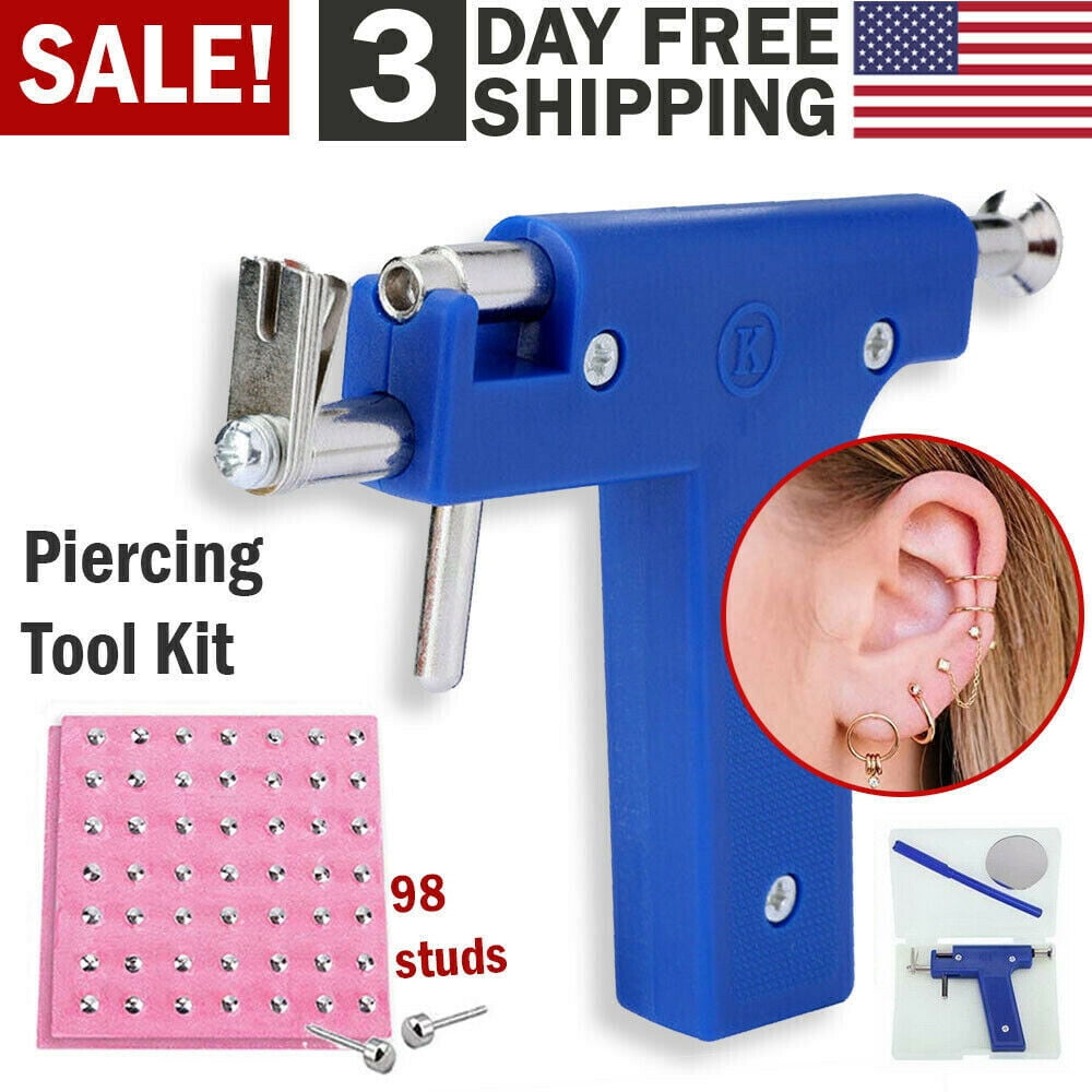 Professional Ear PIERCING GUN body Nose Navel Tool Kit set jewelry With ...