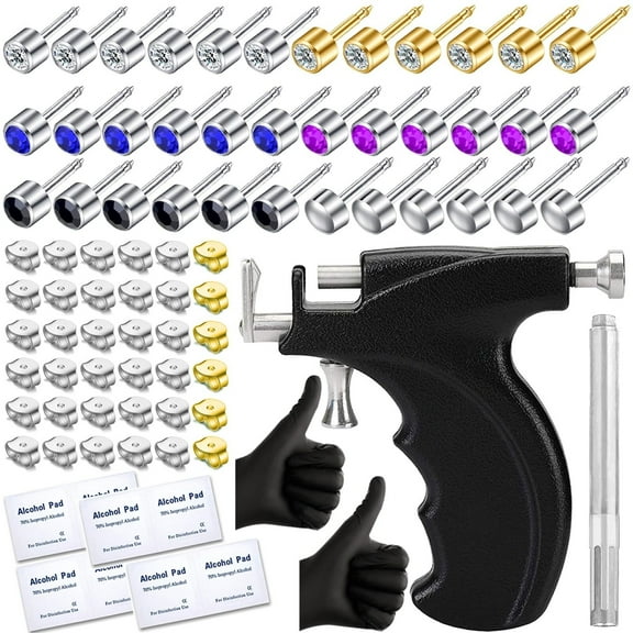 Professional Ear Piercing Kit with Stud Earrings Ear Piercing Gun Alcohol Pad