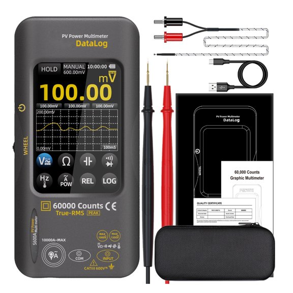 Professional Easy Carry Multimeter with Immediate Graphing & 50000 Data Storage Capacity Intelligent Electrical Tester f