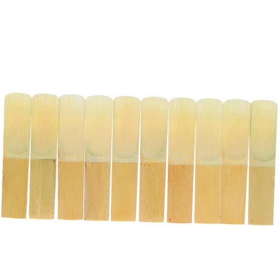 Professional Eb Alto Saxophone Bamboo Reeds, Premium Woodwind Instrument Mouthpiece Reed Set, 3.0 Strength, Ideal for Starters & Music Learners (10-Pack, 10 Inches / 25.4 cm)