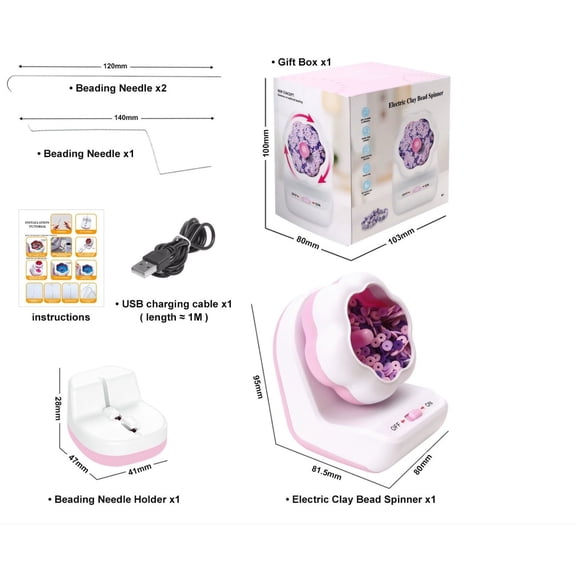 Professional Electric Bead Spinner for Jewelry Making, Automatic Clay Bead Stringing Machine with Curved Needles, Portable Seed Bead Loader Tool for DIY Bracelets, Necklaces and Waist Beads
