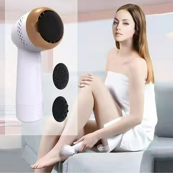 Professional Electric Callus Remover Foot File with 3 Grinding Heads, USB Rechargeable Pedicure Tool for Dead Skin Removal, 360° Rotation Motor, 50 Min Runtime, Natural Silica Material, Safe & Gentle