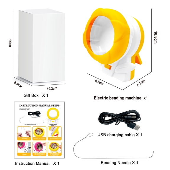 Professional Electric Flower Bead Spinner for DIY Jewelry Making, Automatic Clay Bead Loader with USB Power, Portable Bracelet Maker Machine for Seed Beads and Charms, Multi-Color Options