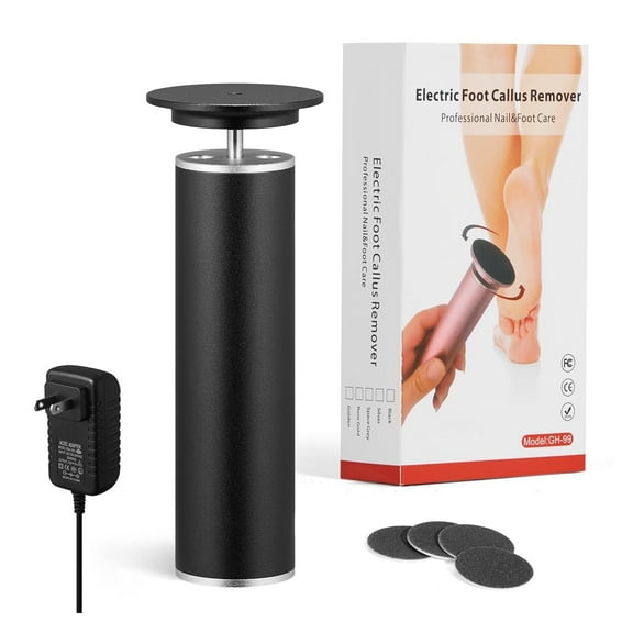 Professional Electric Foot File, Adjustable Rotatable Electronic Foot Dead Skin Remover Callus Remover Tool for Home & Nail Salon with 60 pcs Replacement Sandpaper Disk,Black