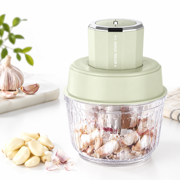 Professional Electric Garlic Peeler and Food Processor, 2.2L Large Volume, 300W, 2 Speed Modes