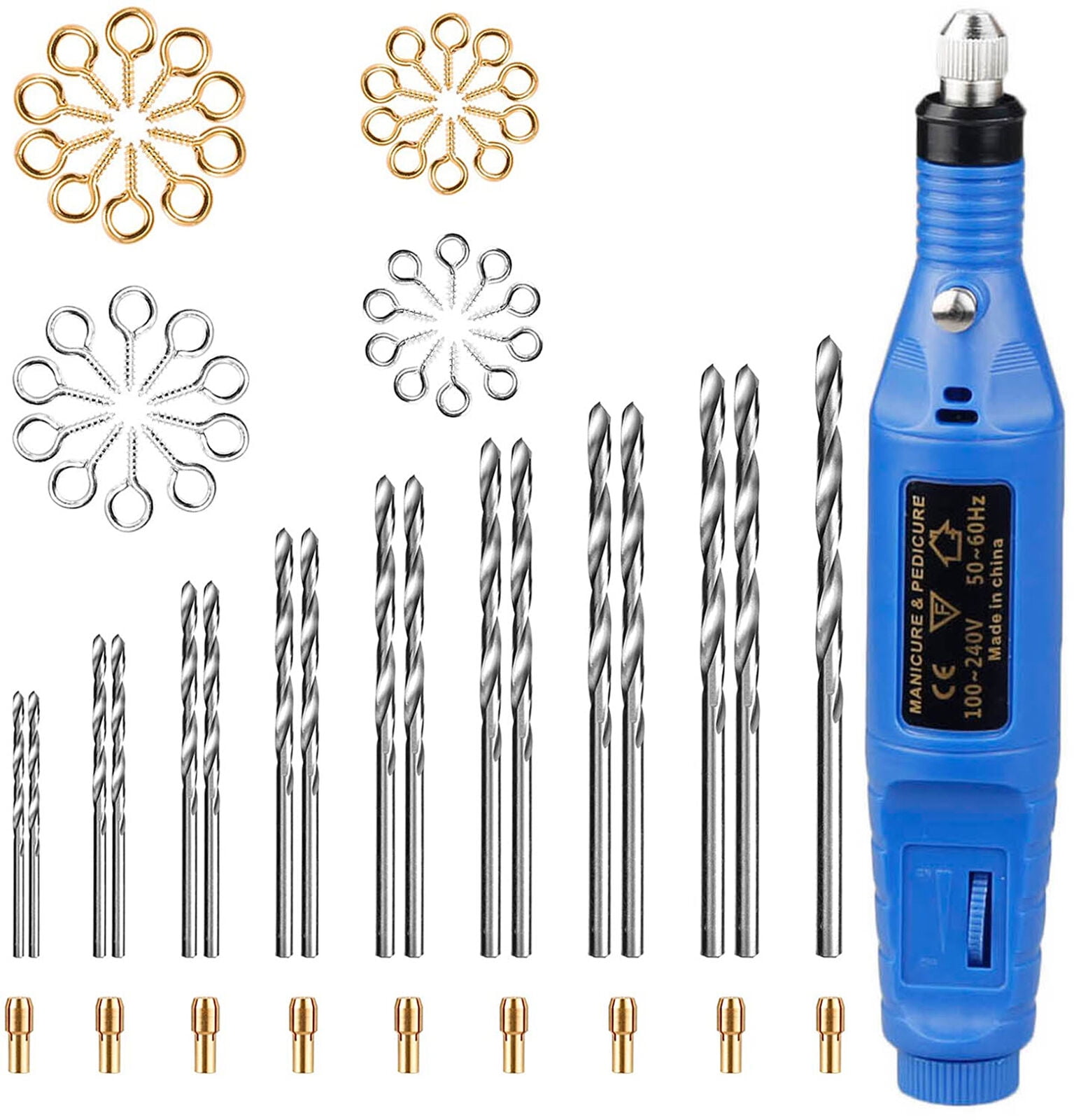  Mini Hand Drill for Arts and Crafts,Mini Electric Drill Set  0.7-1.2 mm Pin Vise Hand Drill with Drill Bits and Wrench DIY Jewelry  Pendant Crafts Making : Tools & Home Improvement