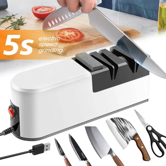 Professional Electric Knife Sharpener 3-Speed Home Kitchen Knives Sharpening New