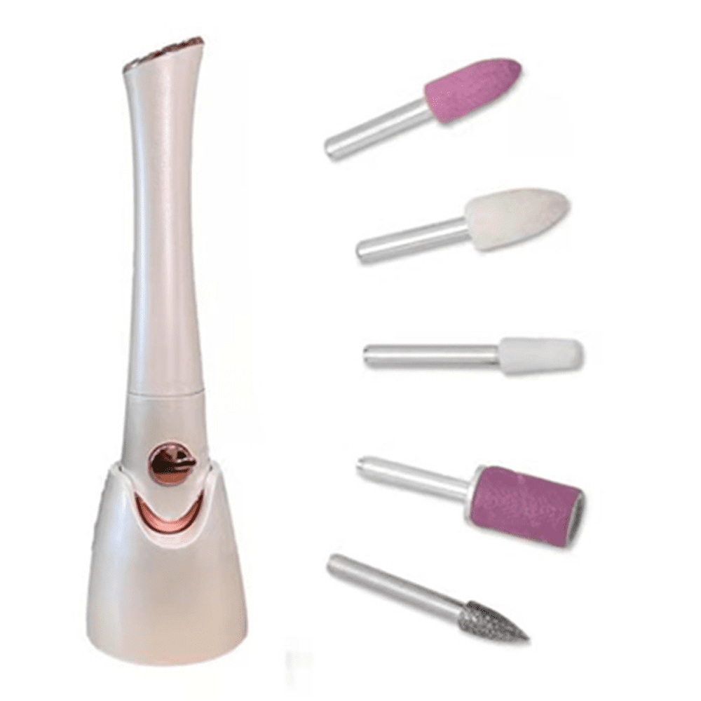 Professional Electric Manicure & Nail File Set With Stand - The Complete Portable Nail Drill System - white charging