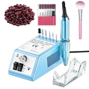 Professional Electric Nail Drill, 20000 Rpm Electric File for Acrylic and Gel Manicure Pedicure, Salon Home Use, Light Blue