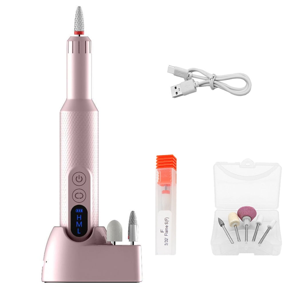 Professional Electric Nail Drill Cordless Rechargeable Tool for Manicure Pedicure with LED Display Rotation Nails Tool