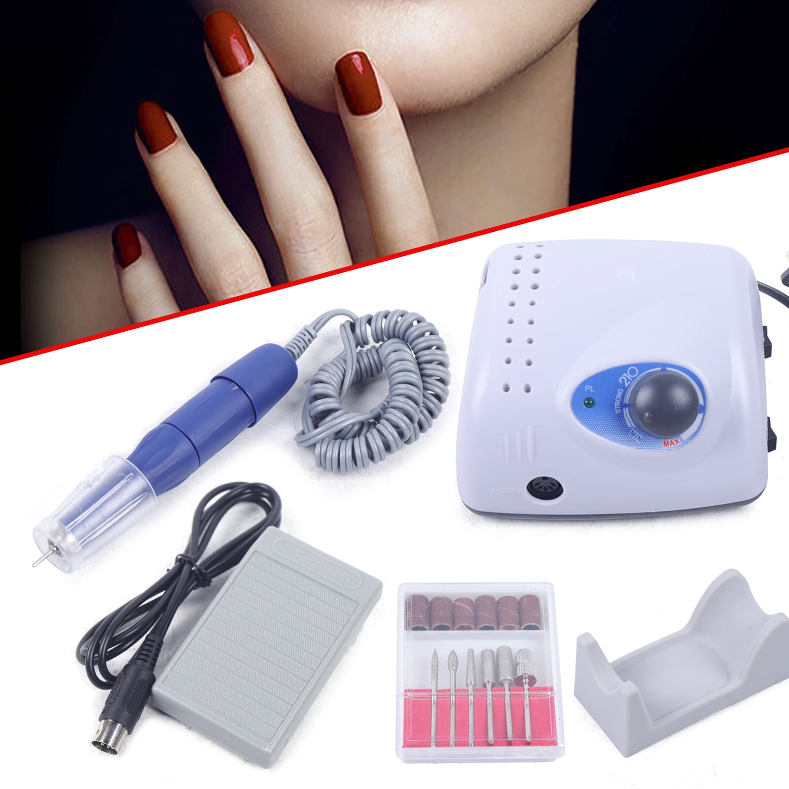 Professional Electric Nail Drill File Manicure Machine Acrylic Pedicure Tool Kit for Carving, Milling, Grinding, Sharpening, Removing