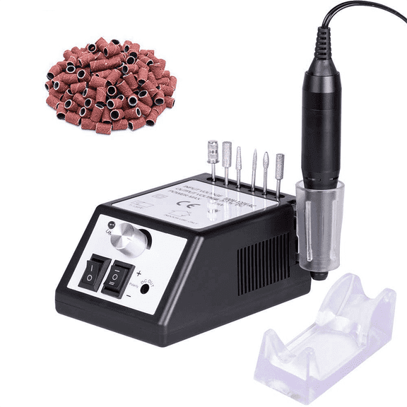 Professional Electric Nail Drill Kit, 20000 RPM Manicure Pedicure Machine with 6 Bits & 100 Sanding Bands,Black