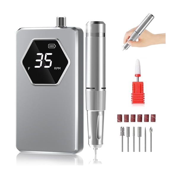Professional Electric Nail Drill Machine, Portable Rechargeable 35000RPM Nail Drill With HD Screen, Manicure Polishing Shape Tools ,Easy to Operate