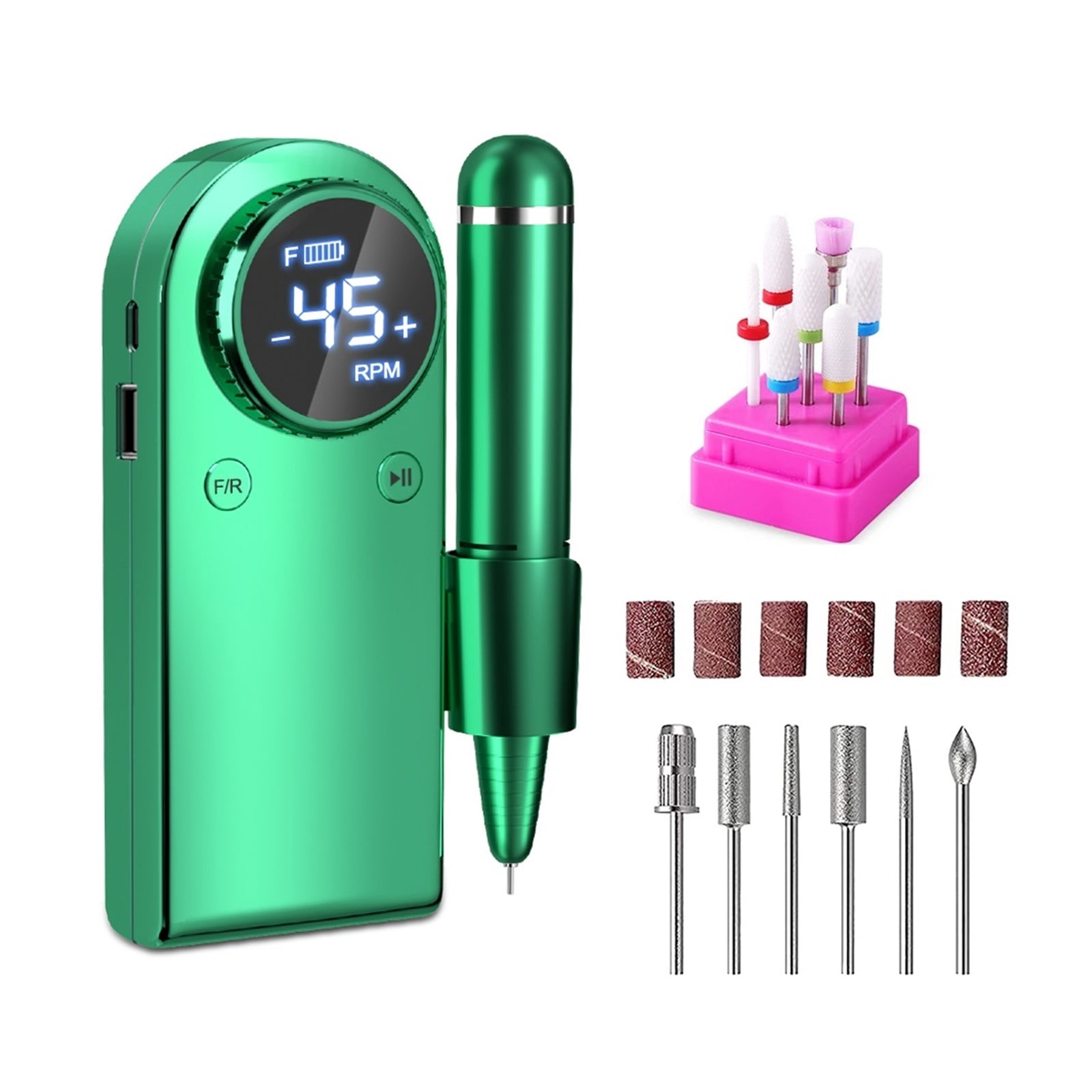 Professional Electric Nail Drill Machine, Portable Rechargeable 45000RPM Nail Drill For Acrylic Gel Nails, Manicure Polishing Tool ,Low Noise
