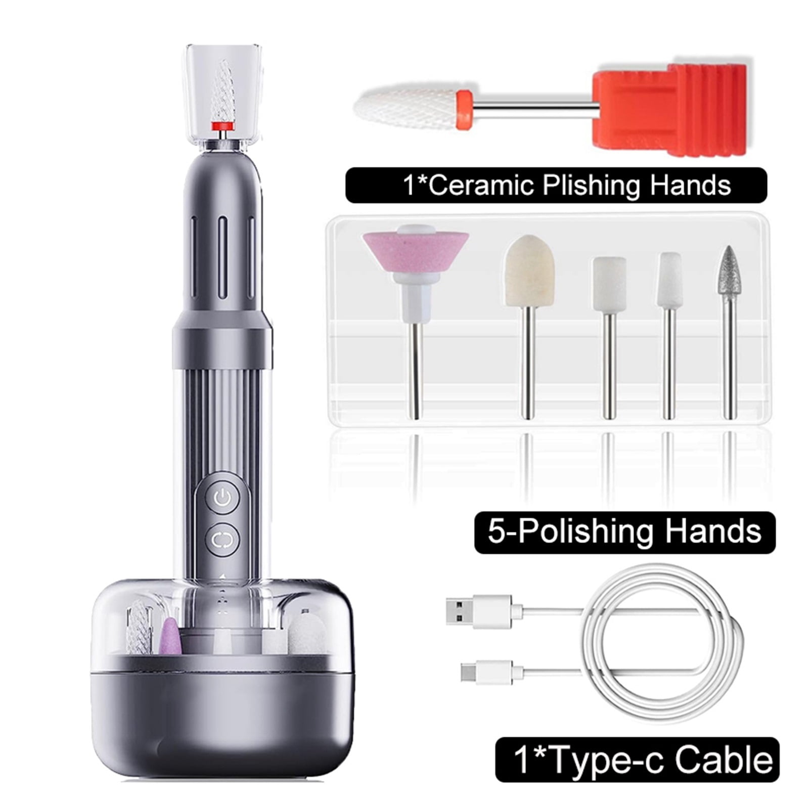 Professional Electric Nail Drill Manicure Machine, Portable E File, Rechargeable Nail Sander, Nail Tools For Home, Stable Six Gears